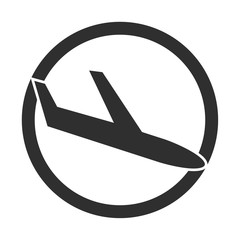 Landendes Flugzeug - Icon für Ankünfte am Flughafen