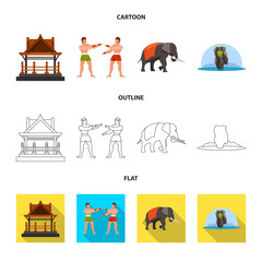 Vector illustration of journey and exotic icon. Collection of journey and national vector icon for stock.