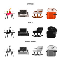 Isolated object of comfort and equipment icon. Set of comfort and furniture stock symbol for web.
