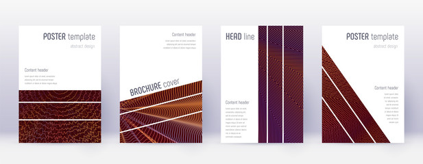 Geometric brochure design template set. Orange abs