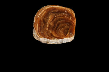 Macro Onyx mineral stone on a black background