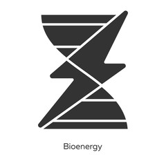 Bioenergy glyph icons set. Biofuel. Organic matter for producing renewable energy. Converting biomass into electricity. Silhouette symbols. Vector isolated illustration