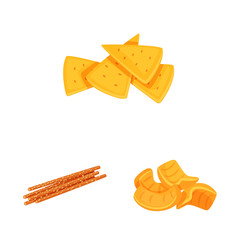 Isolated object of food and crunchy symbol. Collection of food and flavor stock symbol for web.