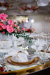 Wedding decorations. Floral design of the registration area and banquet hall