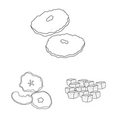 Vector design of food and raw logo. Collection of food and nature vector icon for stock.