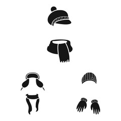 Vector design of fabric and weather logo. Set of fabric and fashion stock symbol for web.