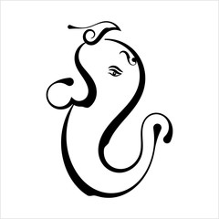 Ganesha The Lord Of Wisdom Calligraphic Style
