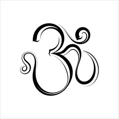 Aum (Om) The Holy Motif Calligraphic Style