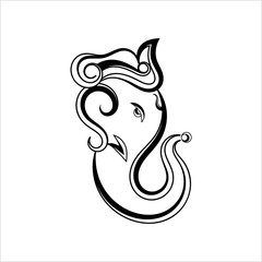 Ganesha The Lord Of Wisdom Calligraphic Style