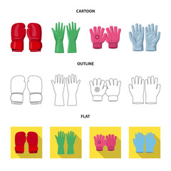 Vector design of glove and winter symbol. Collection of glove and equipment stock symbol for web.
