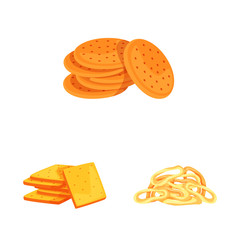 Vector illustration of food and crunchy symbol. Collection of food and flavor vector icon for stock.