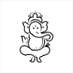 Ganesha The Lord Of Wisdom Calligraphic Style