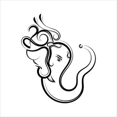Ganesha The Lord Of Wisdom Calligraphic Style