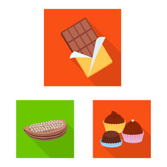 Isolated object of treat and product logo. Collection of treat and yummy stock vector illustration.