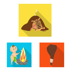 Isolated object of evolution and prehistory symbol. Set of evolution and development vector icon for stock.
