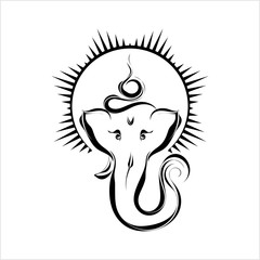 Ganesha The Lord Of Wisdom Calligraphic Style
