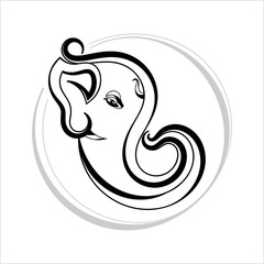 Ganesha The Lord Of Wisdom Calligraphic Style