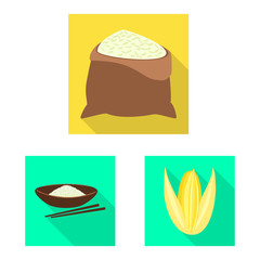 Vector illustration of raw and agricultural logo. Collection of raw and ecological vector icon for stock.
