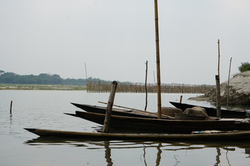 The Natural Beautiful Fishing Boat on the River of Bangladesh