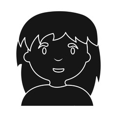 Vector illustration of girl and face logo. Set of girl and head stock symbol for web.