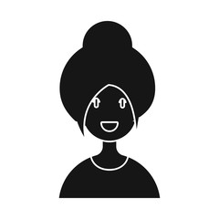 Isolated object of blonde and woman symbol. Set of blonde and female stock symbol for web.