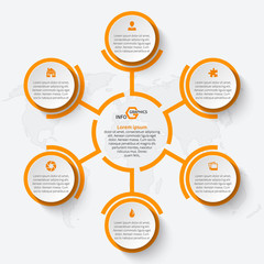 Abstract 3D Paper Infographics. Business template .Vector illustration
