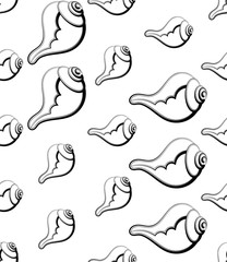 Conch A Marine Mollusc, Conch Icon Seamless Pattern