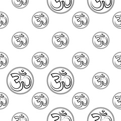 Aum (Om) The Holy Motif Seamless Pattern