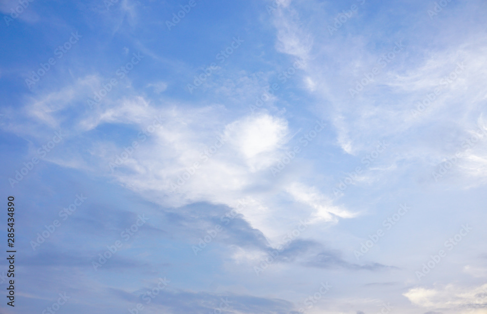 Wall mural clear blue sky with white cloud pattern background in sunshine day