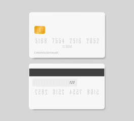 Bank card mock up two sides. Credit card.