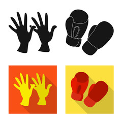 Isolated object of silhouette and safety sign. Set of silhouette and comfort vector icon for stock.
