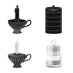 Isolated object of relaxation and flame icon. Collection of relaxation and wax vector icon for stock.