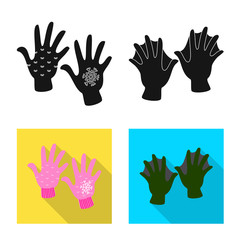 Vector illustration of silhouette and safety symbol. Collection of silhouette and comfort vector icon for stock.
