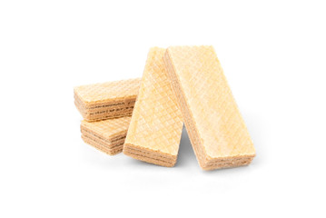Vanilla wafer biscuit isolated on white background.