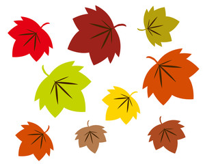 紅葉　楓　メープル　落ち葉　もみじ　アイコン　秋