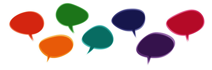 bunte unterschiedliche Sprechblasen Set