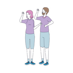 young couple friends avatars characters