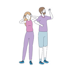 young couple friends avatars characters