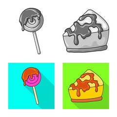 Isolated object of confectionery and culinary sign. Collection of confectionery and product vector icon for stock.