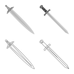 Isolated object of game and armor symbol. Collection of game and blade stock vector illustration.