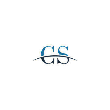 Initial letter CS, overlapping movement swoosh horizon logo company design inspiration in blue and gray color vector