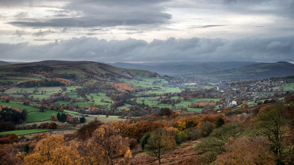 Stunning Autumn Fall landscape scene from Surprise View in Peak District in England