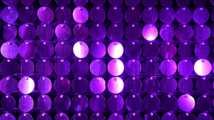 Abstract violet kinetic glitter wall moving. Sparkles shining reflective 