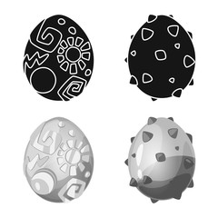 Vector design of animal and prehistoric symbol. Set of animal and cute stock vector illustration.