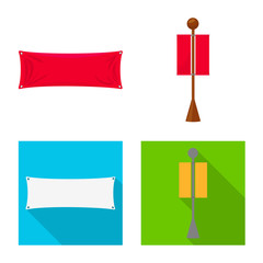 Vector illustration of texture and presentation sign. Collection of texture and media stock vector illustration.