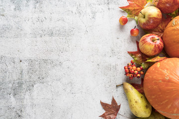 Rustic harvest on shabby surface