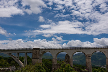 Isernia, Molise, Italy.  Santo Spirito railway bridge. View
