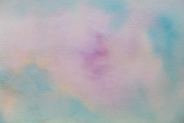 Abstract painted colorful watercolor background - pastel pink, violet, blue colors