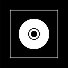 CD or DVD disk icon isolated on dark background