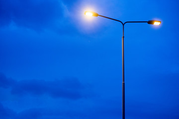 Street light at the dusk